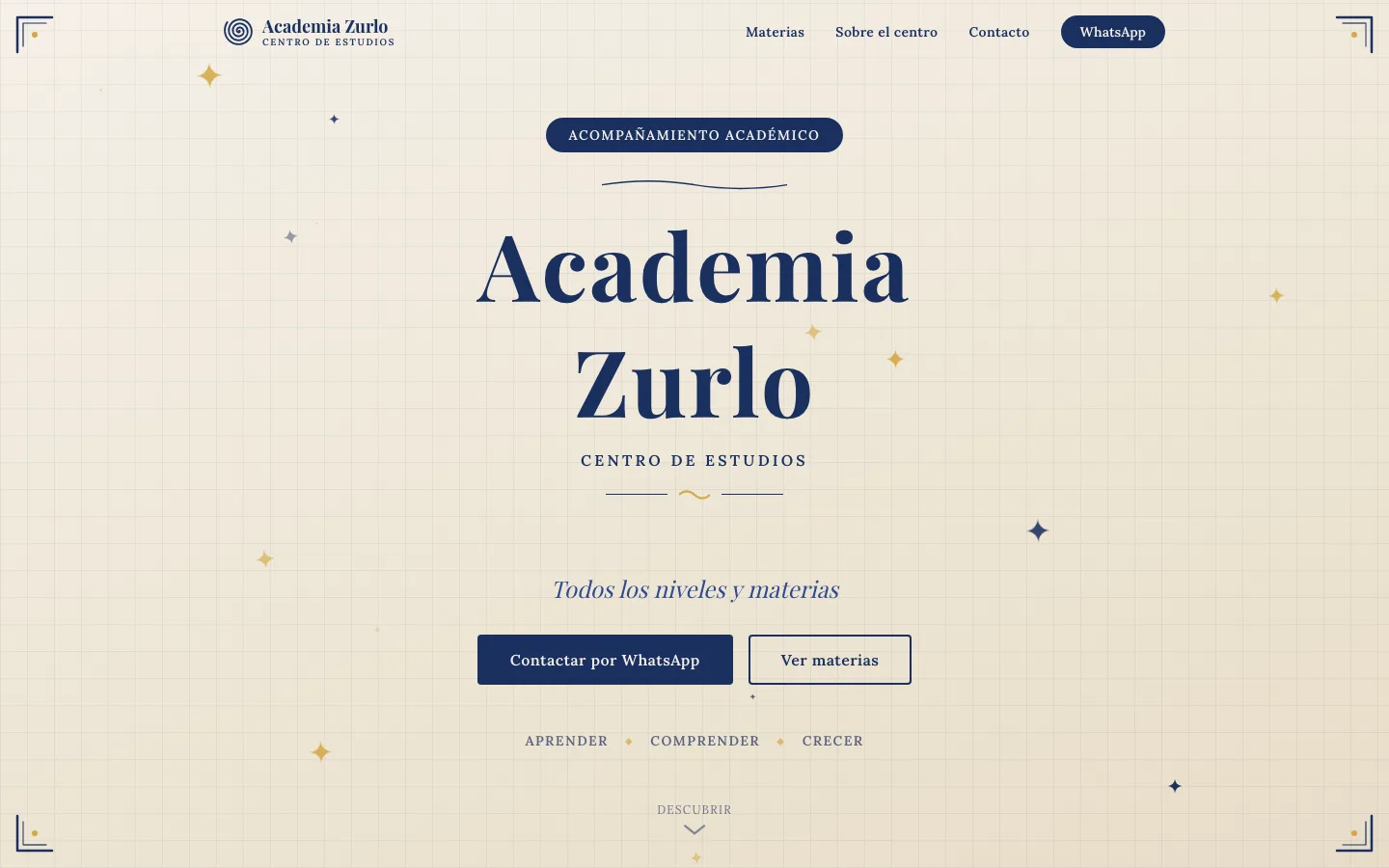 Portada del sitio academiazurlo.com